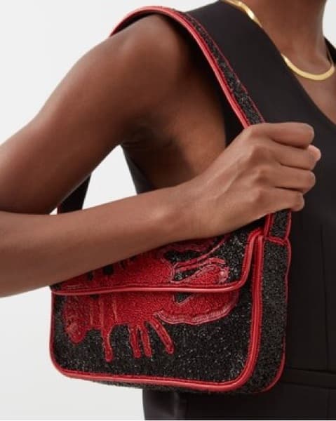 Staud Beaded Tommy Bag - Lobster - Image 3