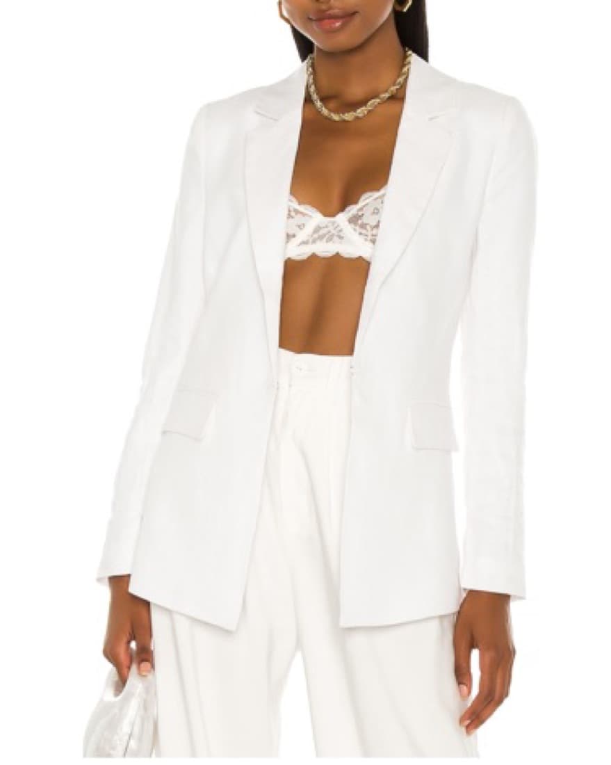 White Linen Blazer - Image 3