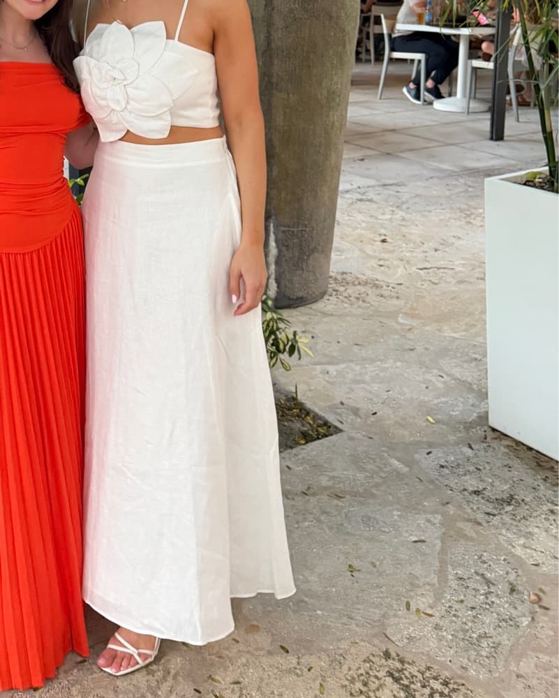 Yumi Kim White Floral Linen Skirt Set - Image 4