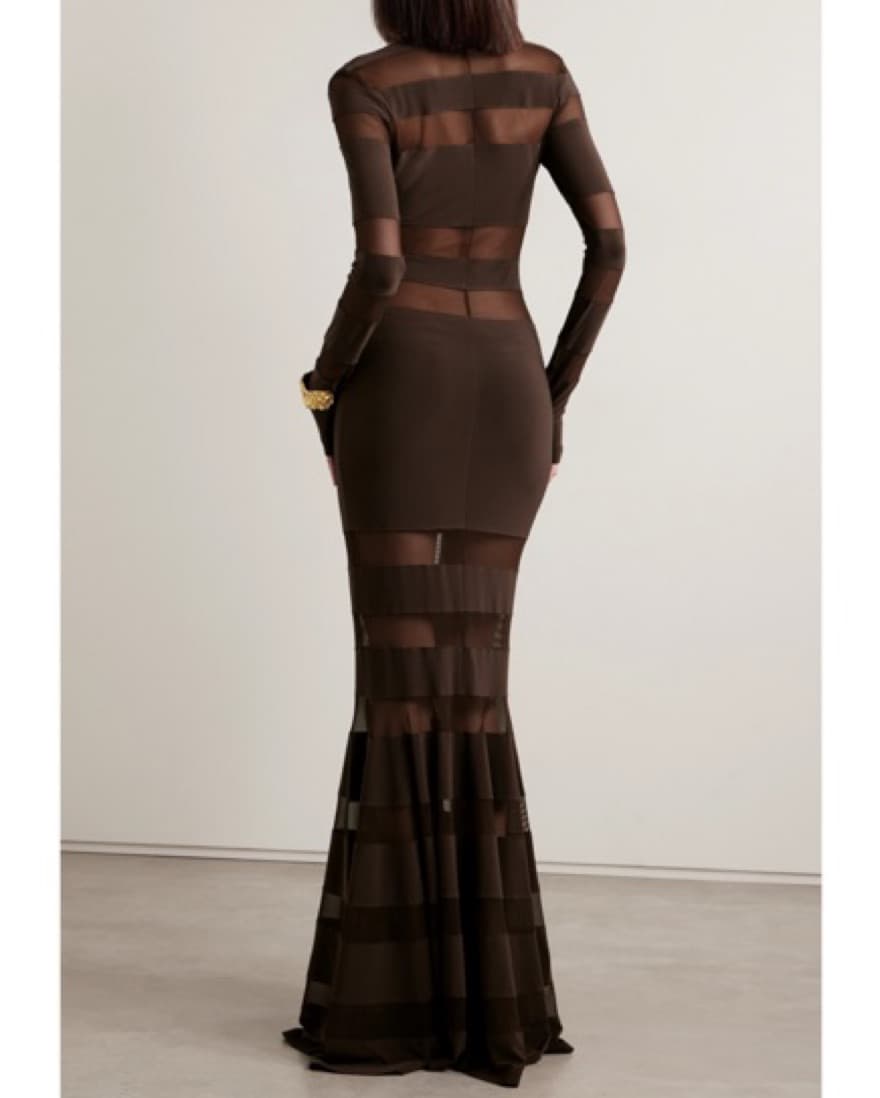 Norma Kamali Mesh Jersey Gown - Image 2