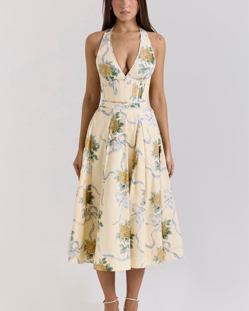 House of CB Allena Halter Dress - Image 1