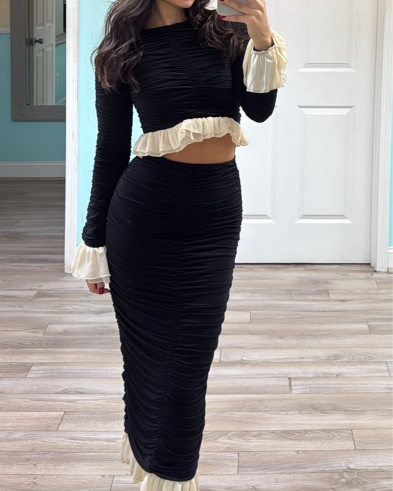 Elegant Black And White Trim Two Piece  - Image 4