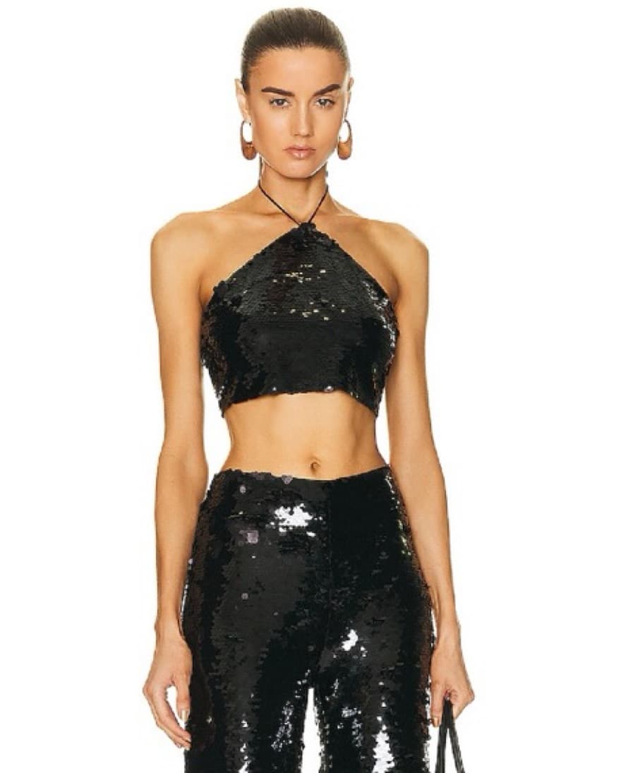 Alexis Sequin Halter Crop Top - Image 3