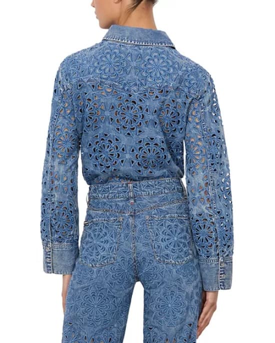 Floral Cutout Denim Jacket  - Image 2