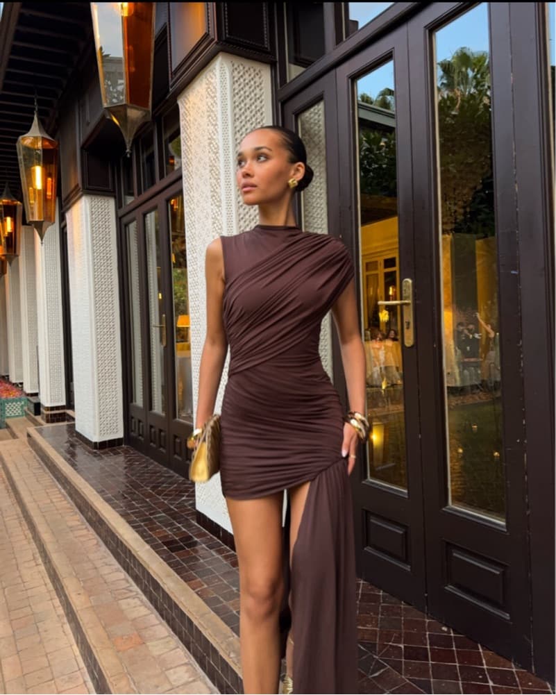 De La Valli Brown Dress(2) - Image 3