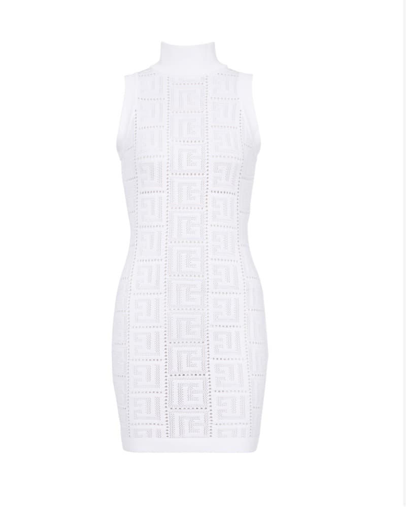 Balmain Mini White Dress - Image 6