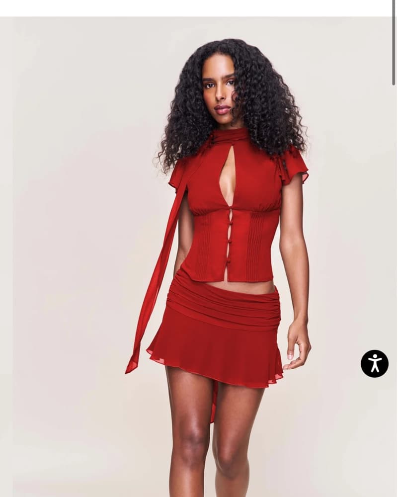 Red Guizio Mini Skirt - Image 3