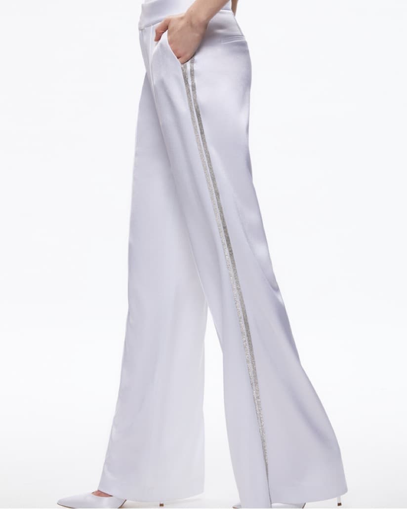 Alice & Olivia Pant With Crystal Trim - Image 1