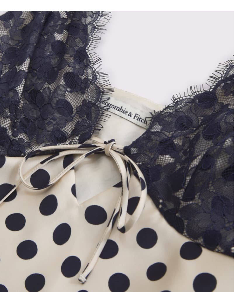 Polka Dot Lace Trim Cami - Image 2