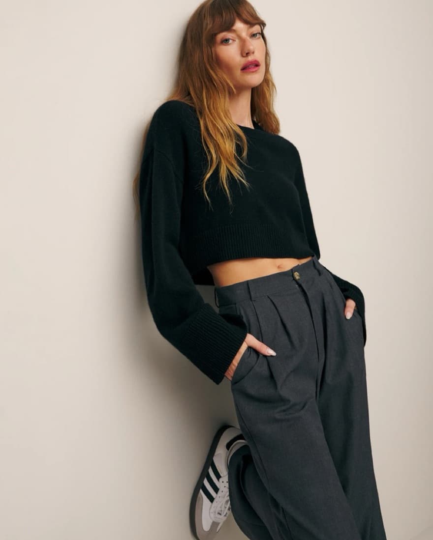 Reformation Paloma Cropped Cashmere Crew - Image 2