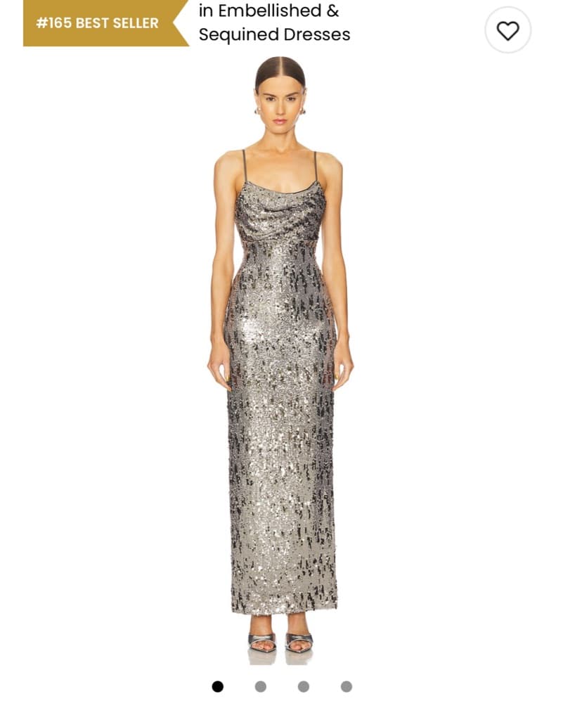 Line & Dot Cache Dress in Gummetal - Image 1