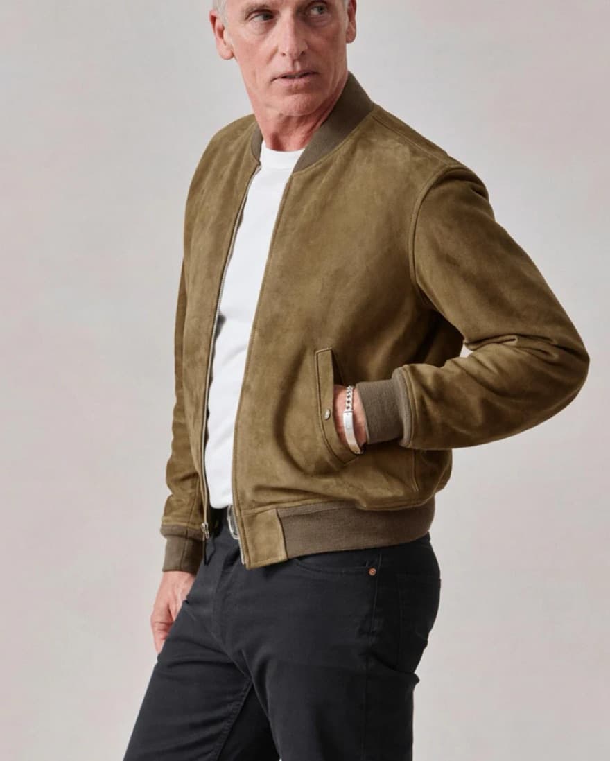 Buck Mason Suede Bomber Jacket  - Image 4