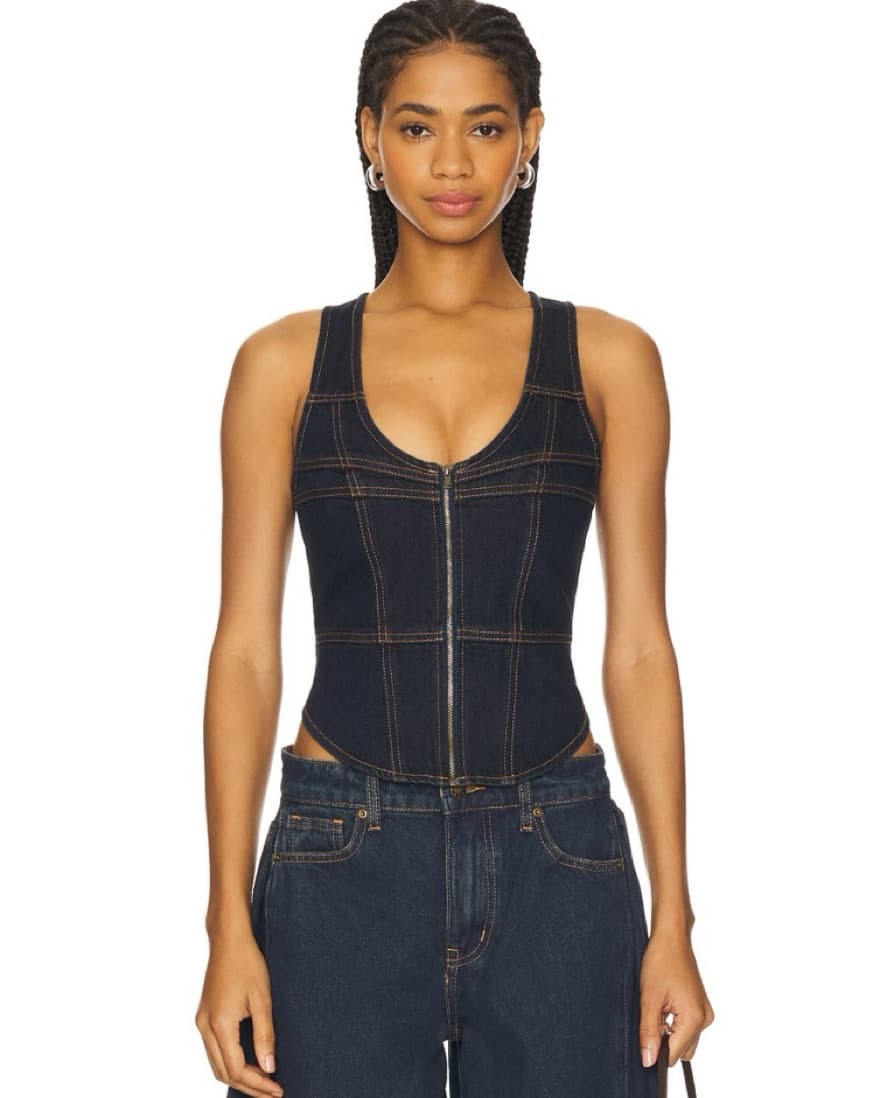 Lioness Denim Top in Indigo Size S - Image 1