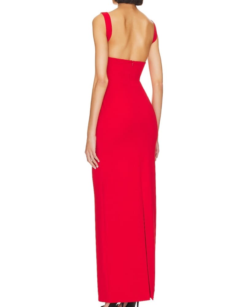 Vibrant Red Formal Gown - Image 3