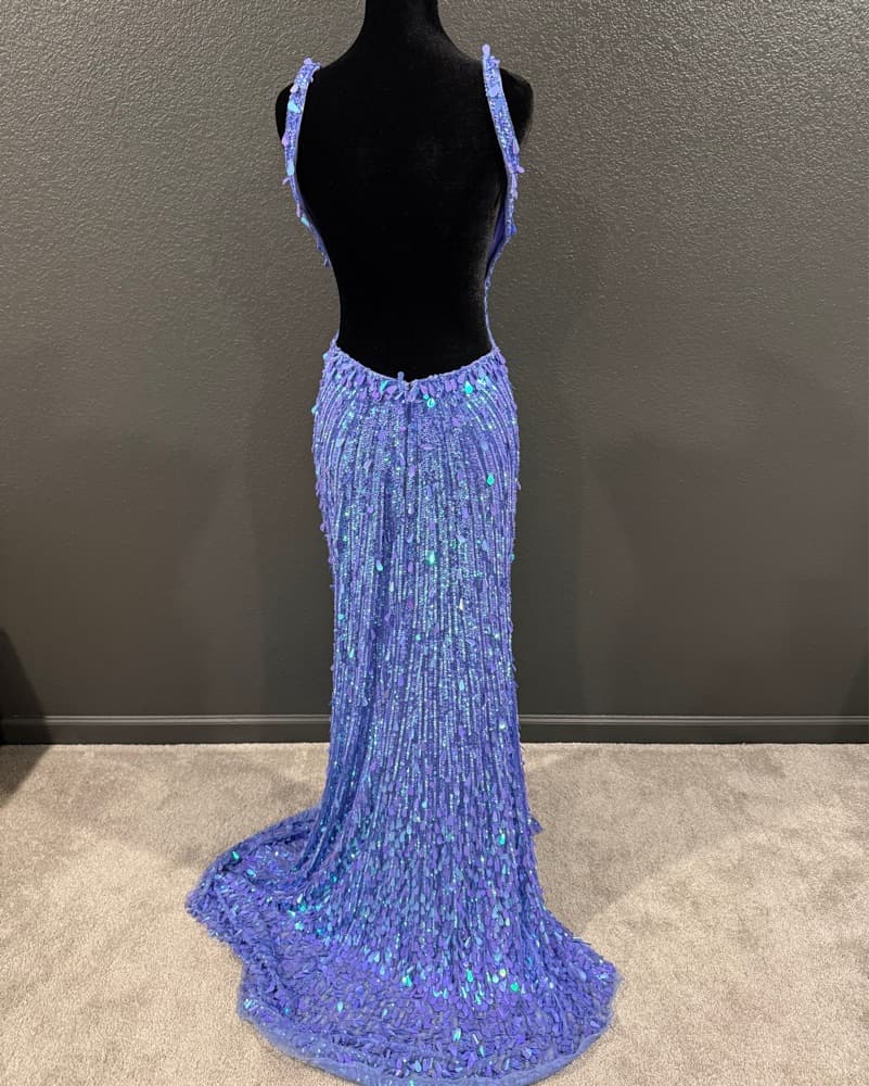 Periwinkle Sequin Prom Dress - Image 3