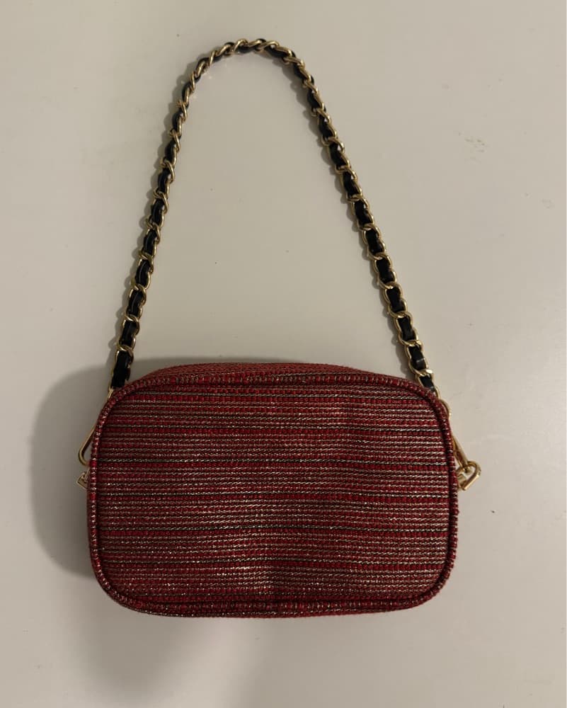 Metallic Burgundy Chanel Crossbody Bag - Image 2