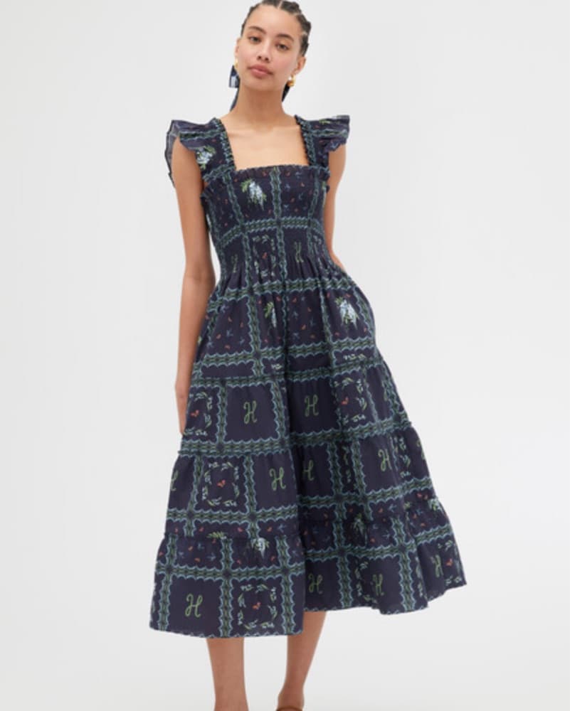 Hill House Nap Dress Navy Floral - Image 2