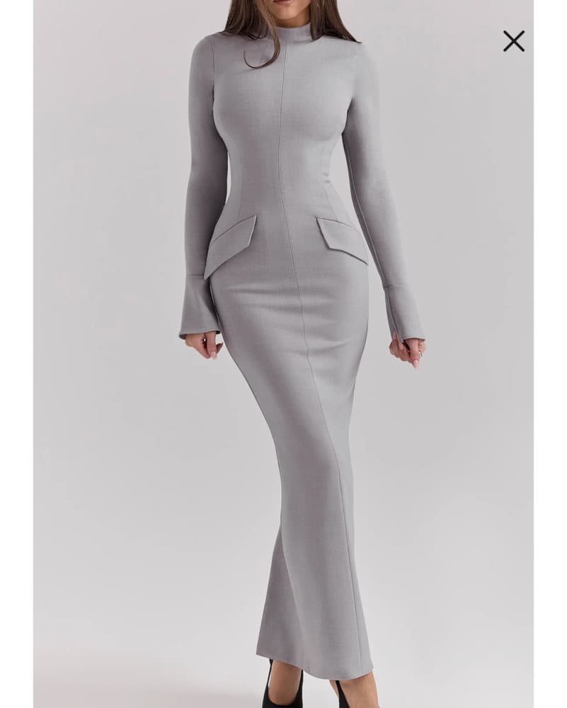 House Of CB Marie Louise Mock Neck Dress - Image 3