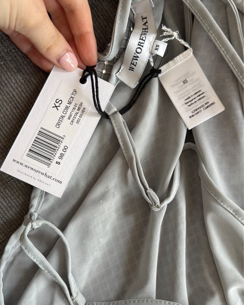 NWT WeWoreWhat Crystal Cowl Neck Top  - Image 4