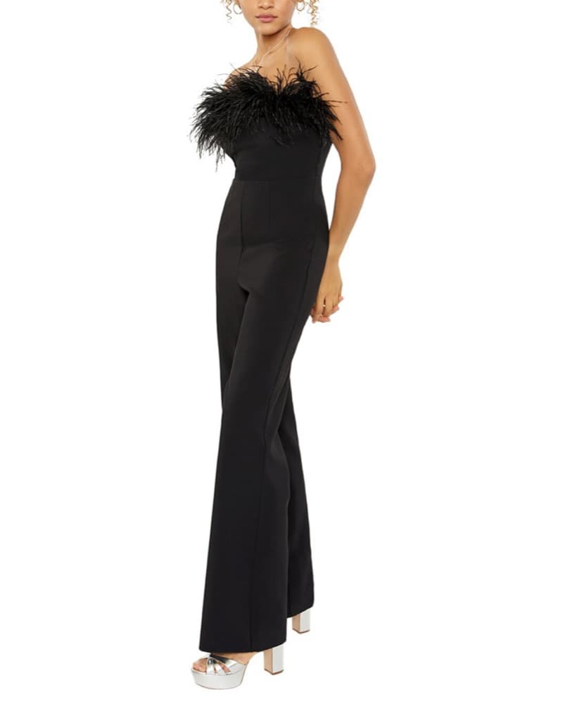 Black Feather Jumpsuit  - Image 1