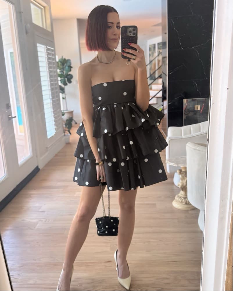 Rotate Ruffle Satin Dress - Image 1