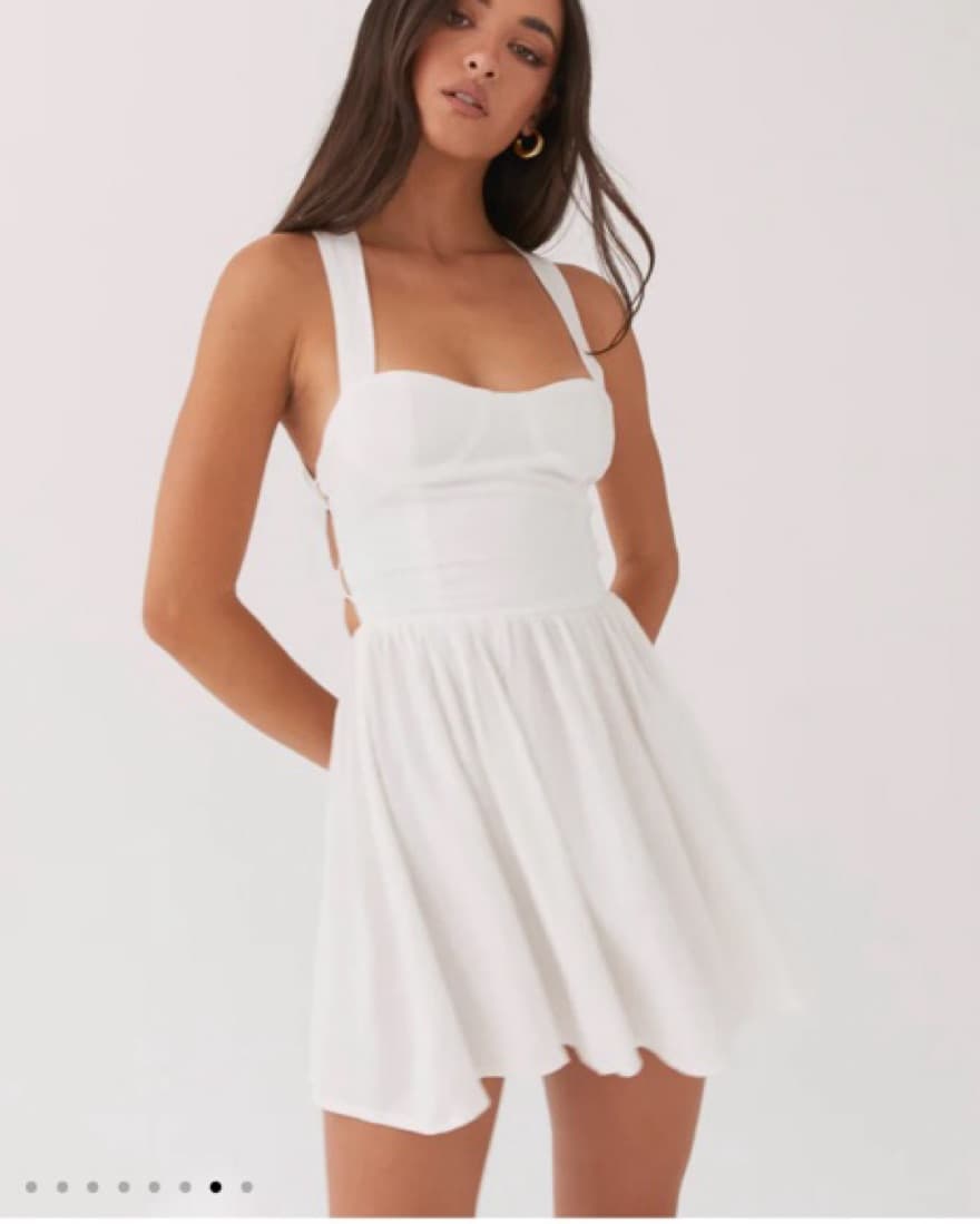 Peppermayo White Linen Mini Dress - Image 4