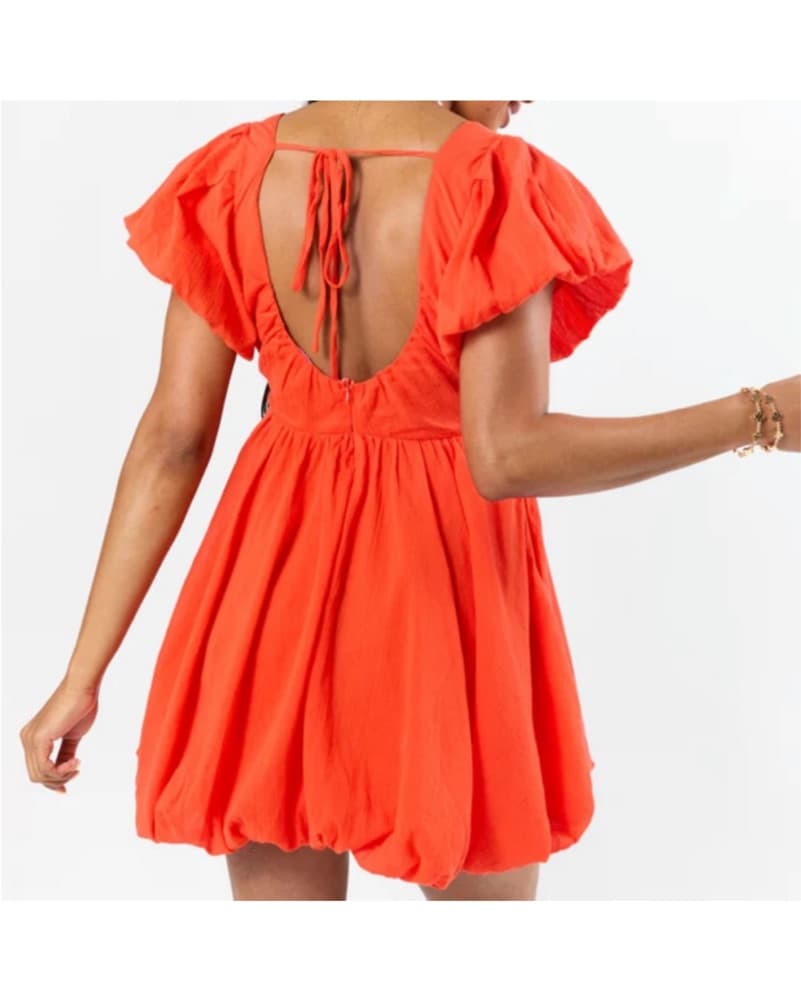 Red Pink Lily Dress - Image 3