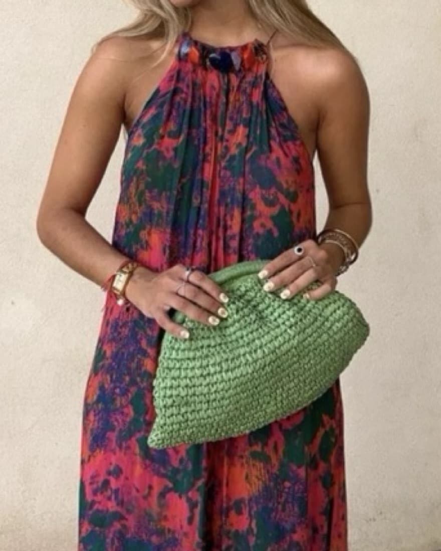Maxi Dress with Beaded Halter Neckline - Image 1