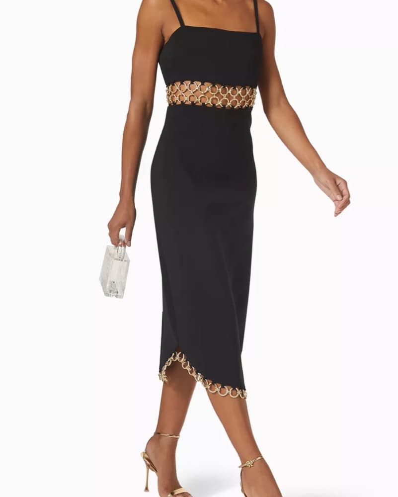 Alexis Chain Embellished Midi Dress  - Image 2