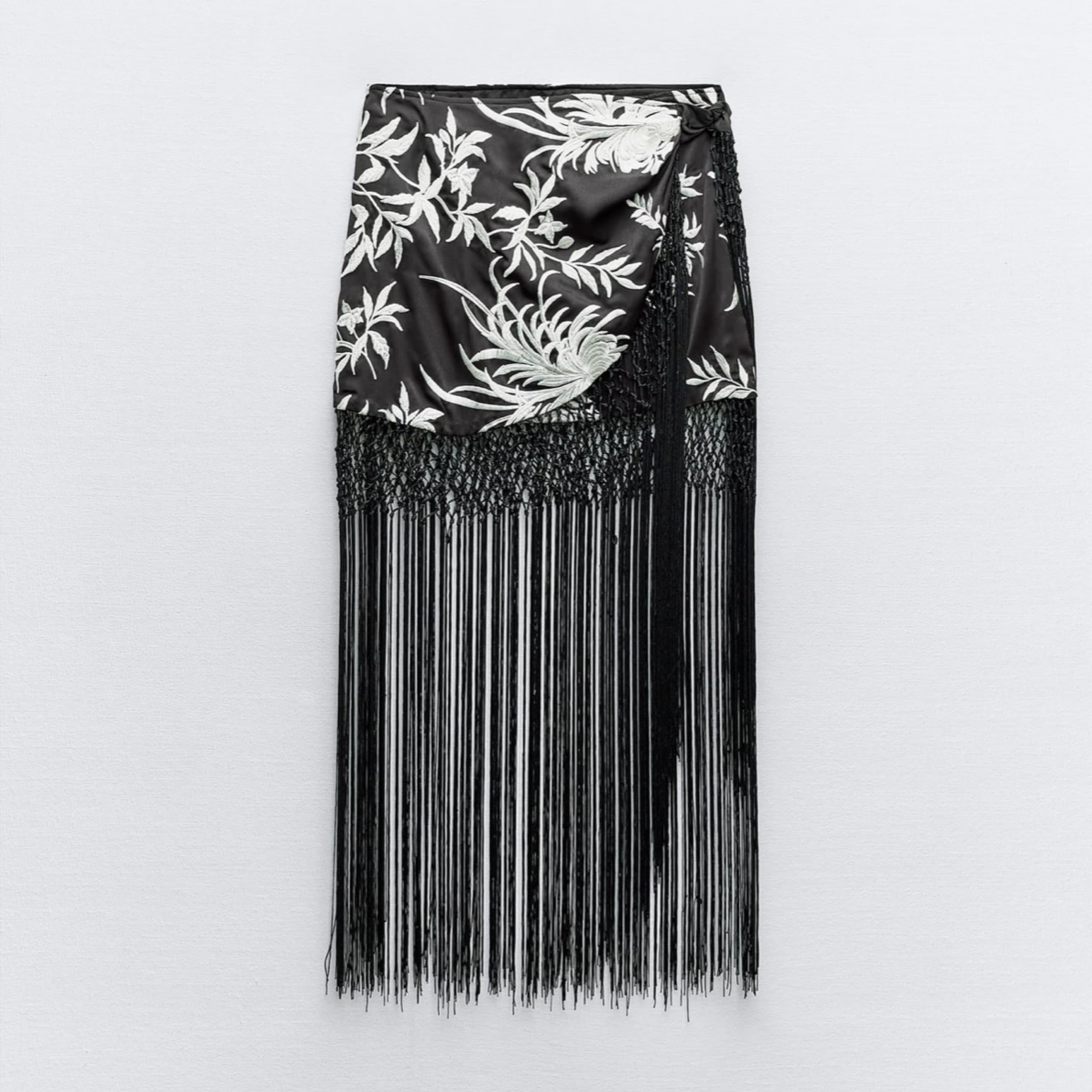 Zara Fringe Embroidered Mini Skirt - Image 1