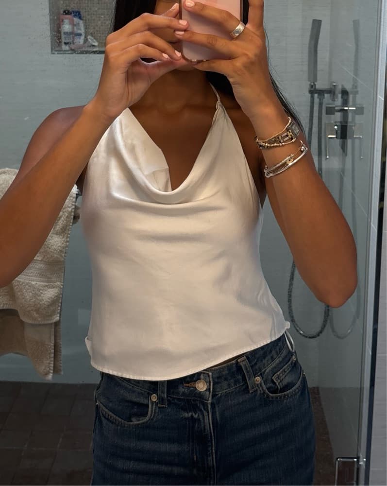 Zara Silk Halter Top - Image 2