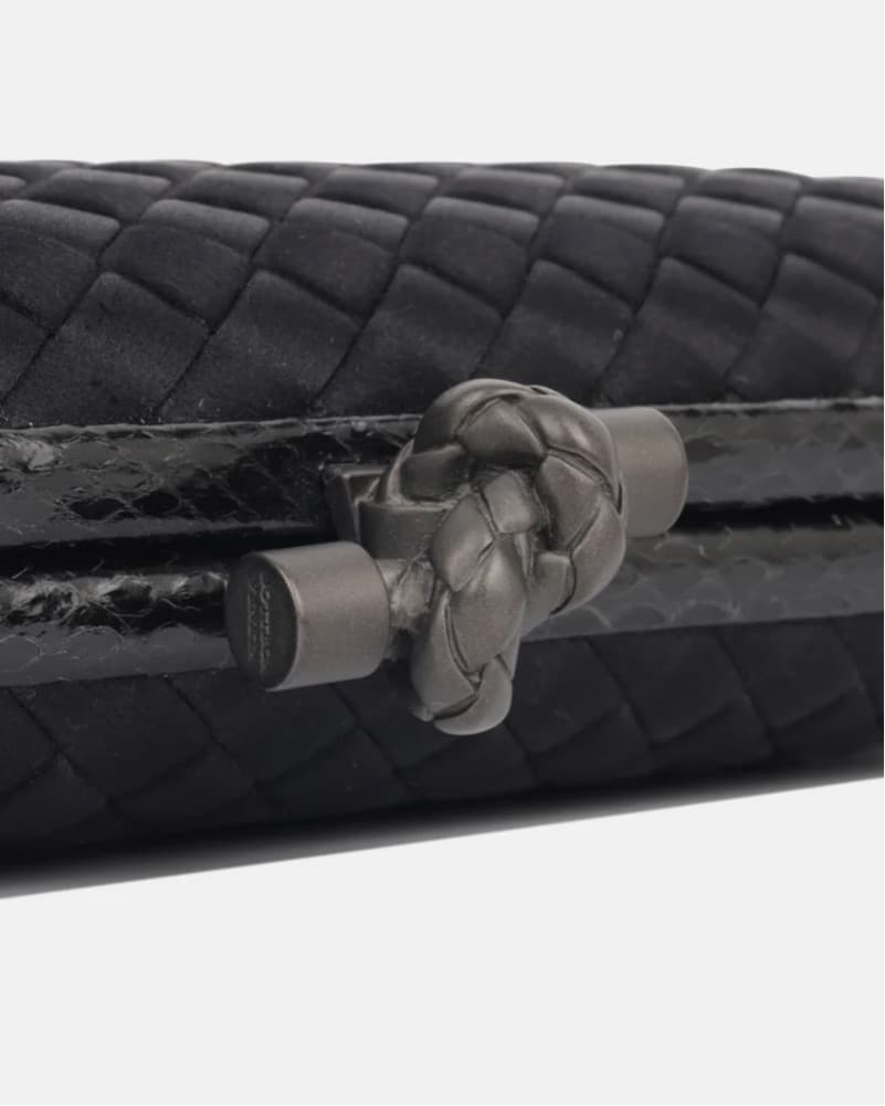 Bottega Veneta Knot Clutch Satin Snakesk - Image 5