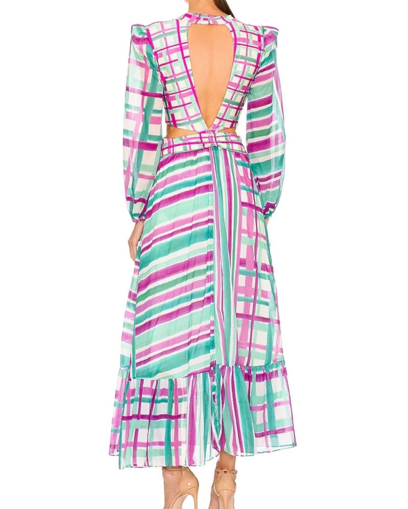 PATBO Riviera Plunge Cut Out Dress XS - Image 3