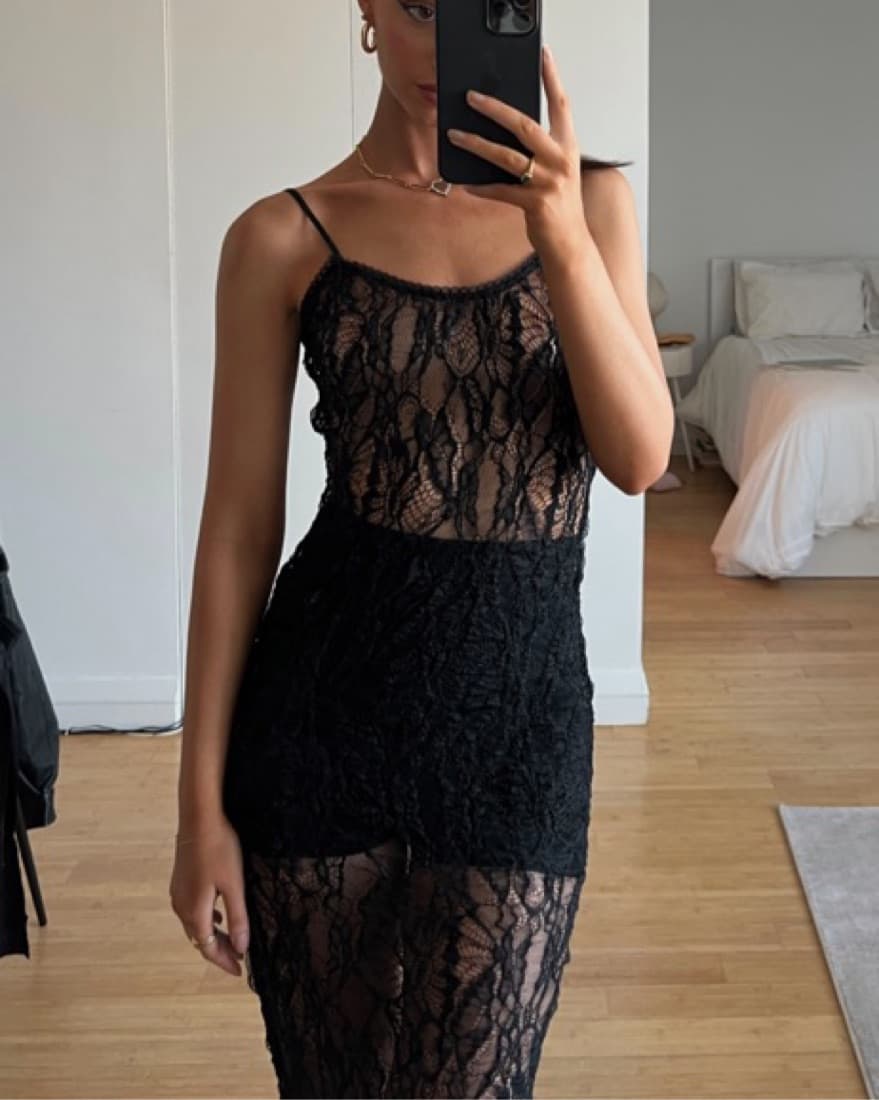 Black Lace Maxi Dress - Halloween  - Image 2