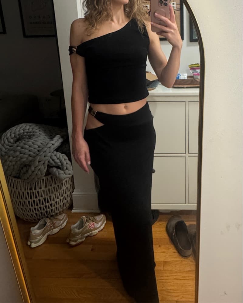 Sasha Therese Black Maxi Skirt Set - Image 2