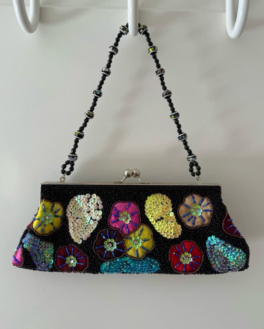 Vintage Emroidered Beaded Purse  - Image 1