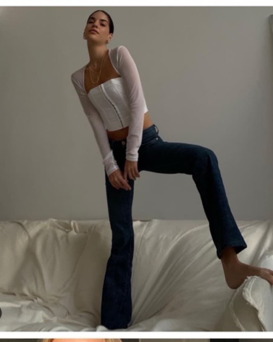 With Jean Long Sleeve Corset Top - Image 5
