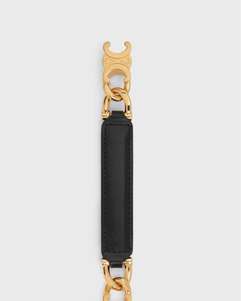 Celine Triomphe Small Black Leather Belt - Image 2