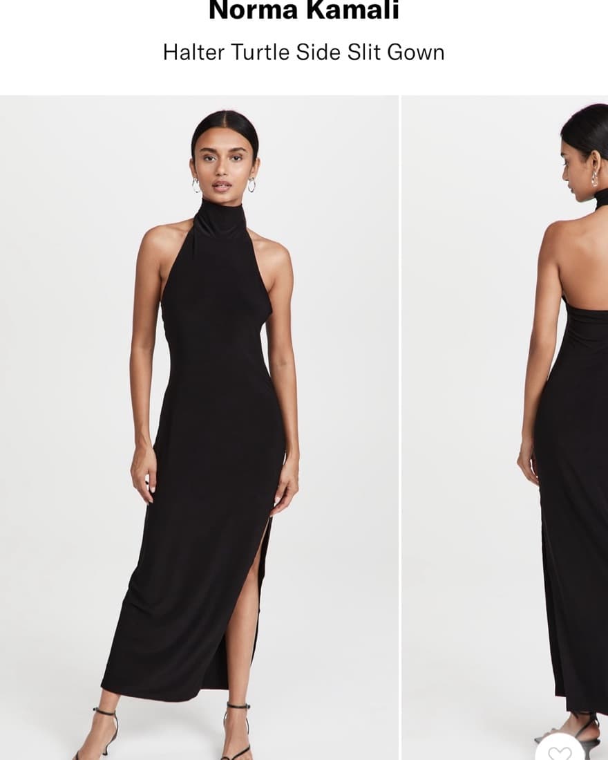 Norma Kamali Halter Slit Gown  - Image 1