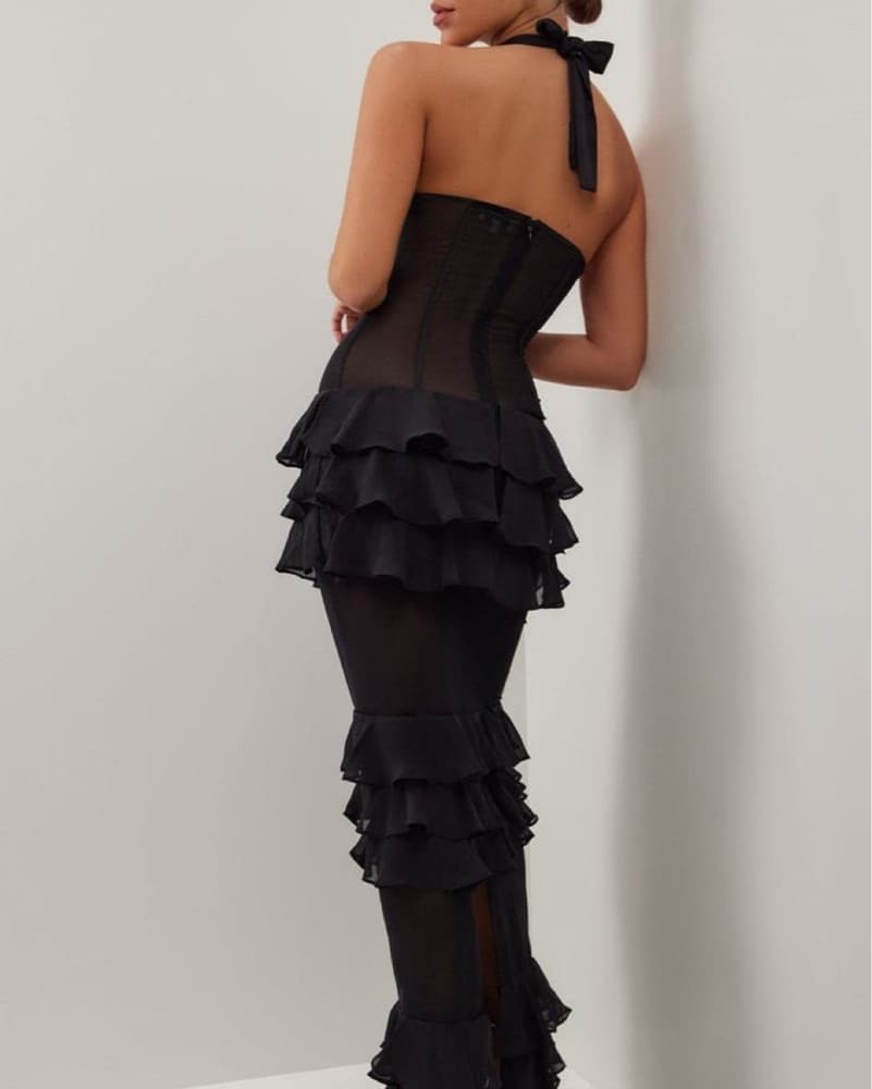 NEW Sheer Ruffle Peakaboo Maxi Dress  - Image 2