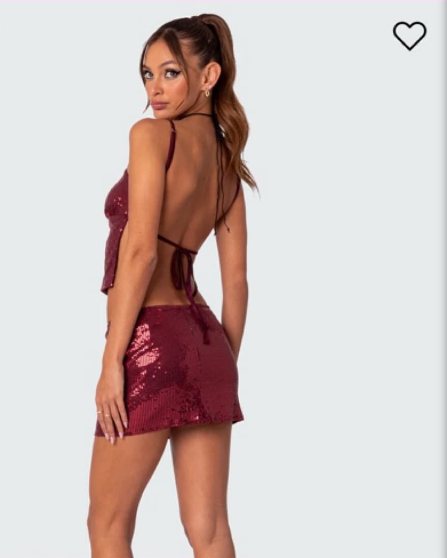 Edikted Red Sequin Top  - Image 2