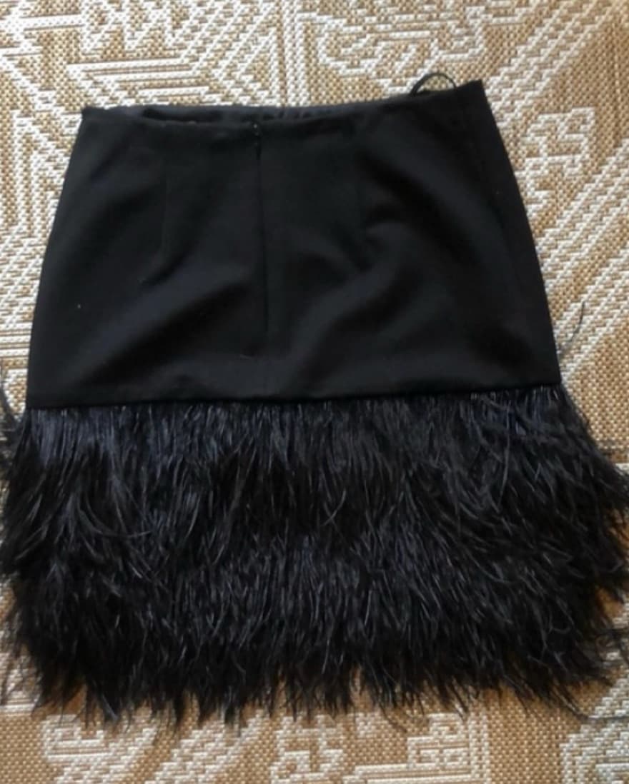 Ralph Lauren Black Feather Mini Skirt - Image 4