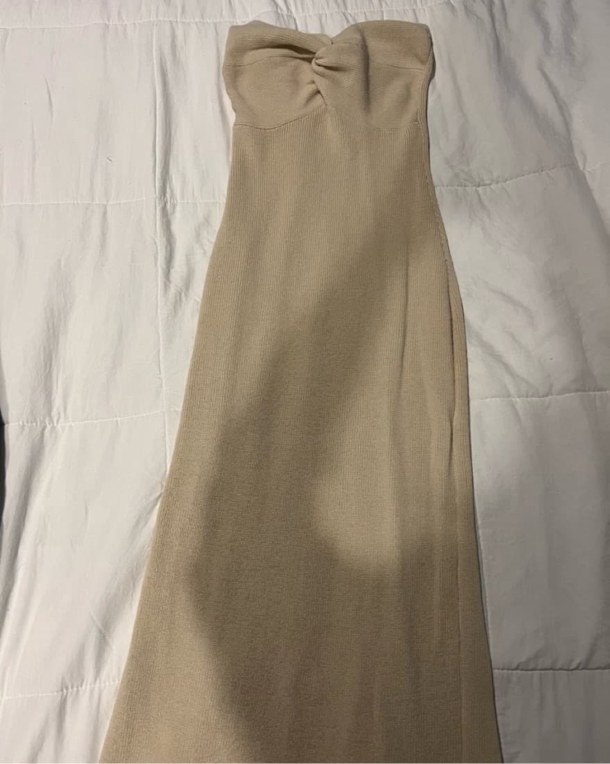 Twist knot ribbed bodycon dress - Image 2