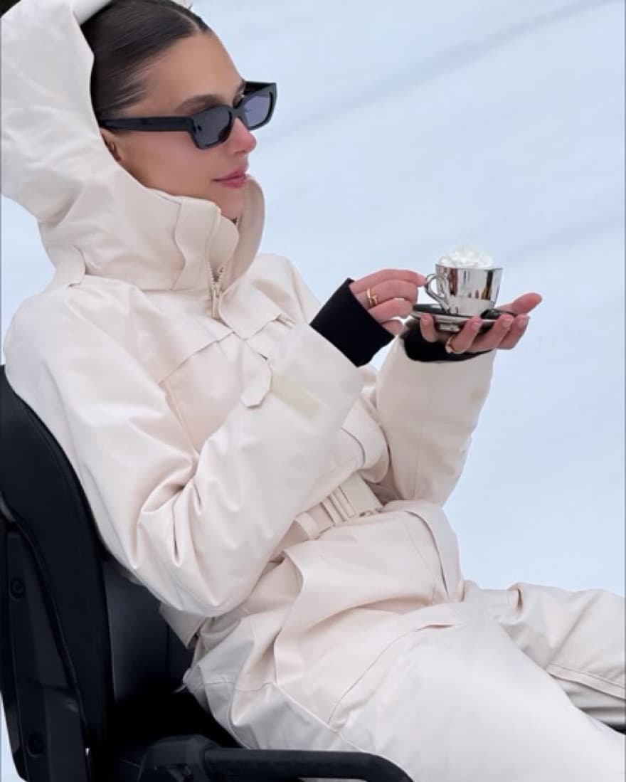 Halfdays Ski Suit In Oatmeal  - Image 1