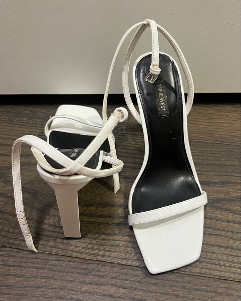Nine West Ankle Strap Heel Patent White - Image 4