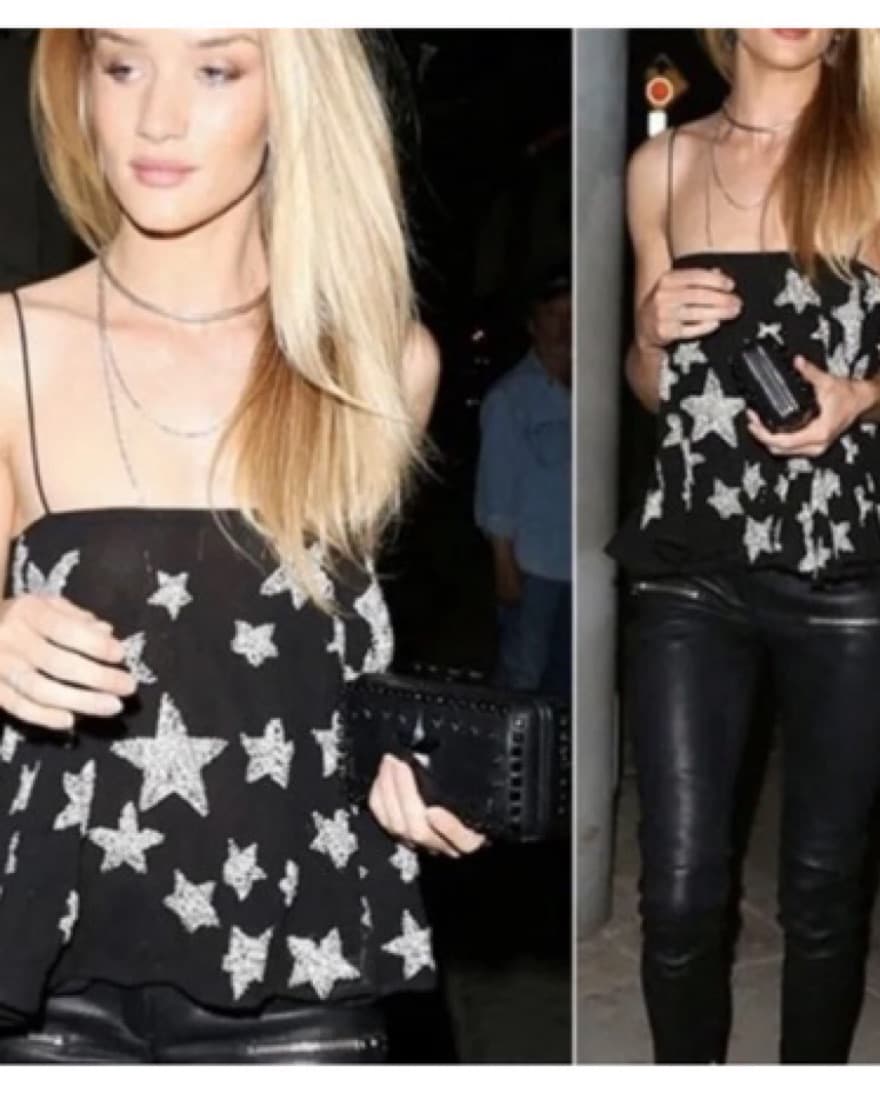Topshop Black And Silver Beaded Star Top - Image 5