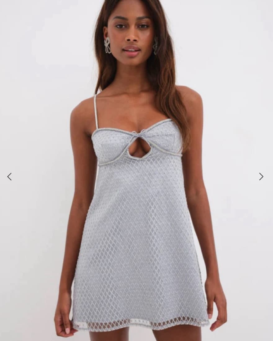 Silver Glitter Slip Dress - Image 1