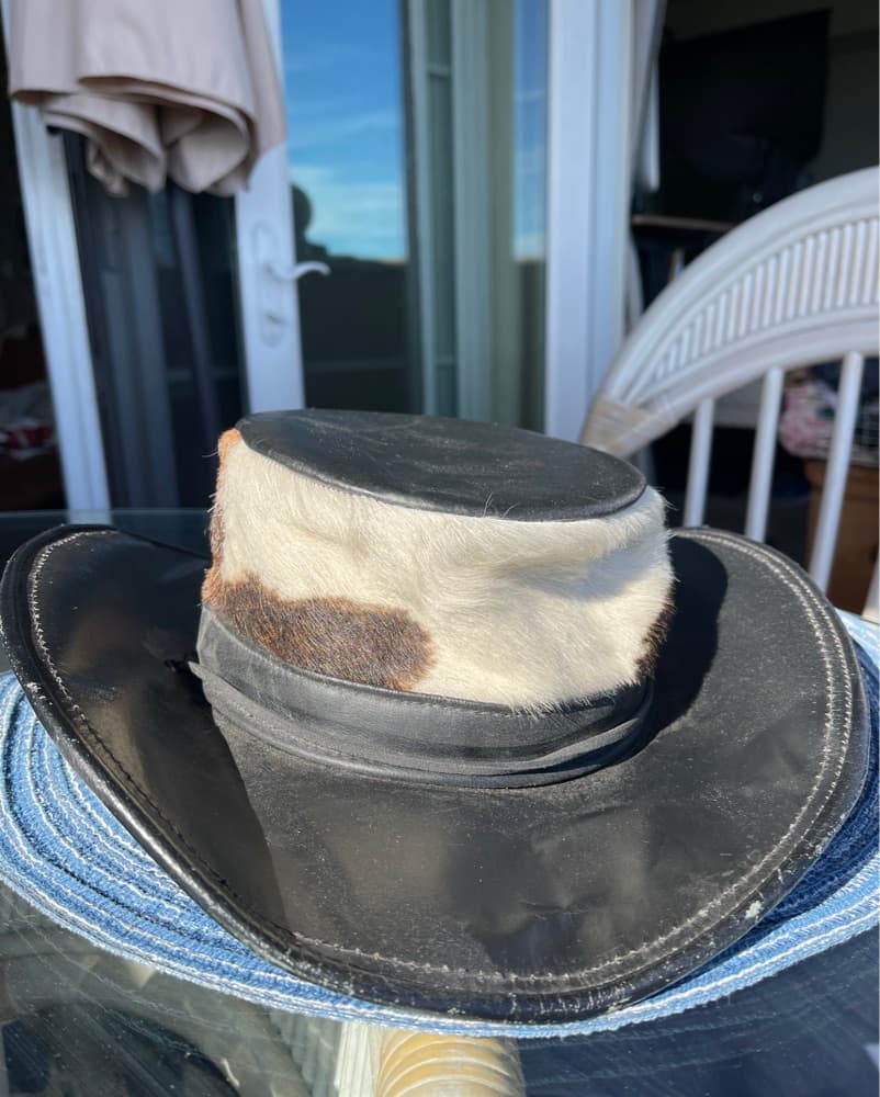 Rugged Leather Cowgirl Hat - Image 1