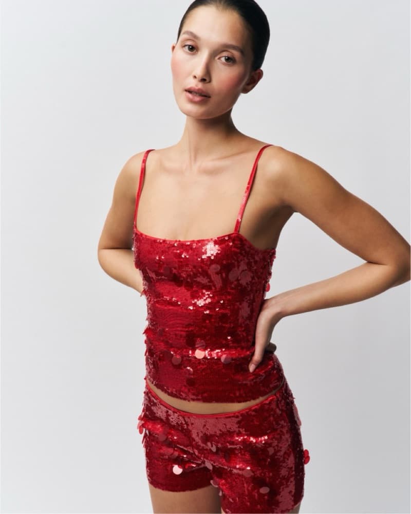 Guizio Paillette Cami Candy Apple - Image 1