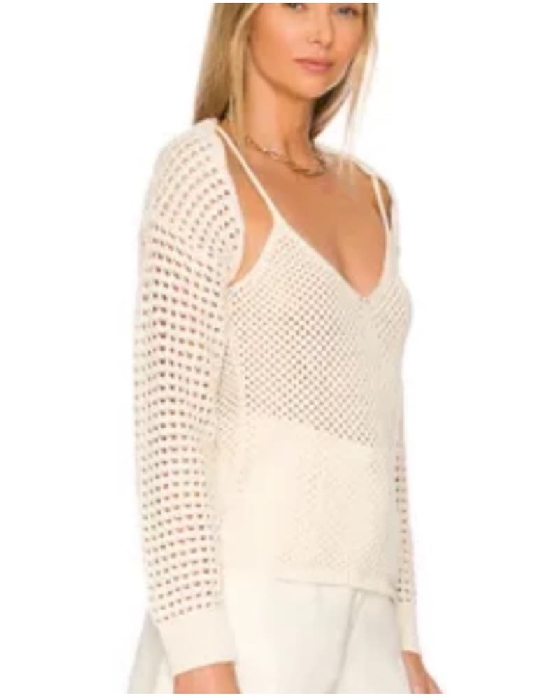 Chic Mesh Sweater and Suede Skirt Set - Image 2